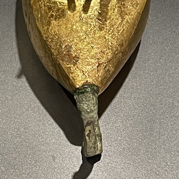Antique Egyptian Thoth As Ibis Bronze & Wood Gold Leaf Gilt Bird Figurine Estate - Picture 16 of 16